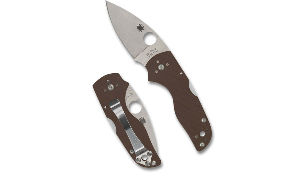 Spyderco Lil Native Mid Backlock Sprint Folding Knife, 2.42in, CPM 15V, G-10, Brown Handle, C230MBGPBN15V