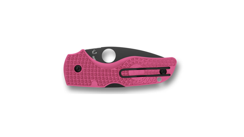 Spyderco Lil' Native Folding Knife, 2.42in, CTS BD1N, DLC, Leaf Blade, FRN Pink Handle, C230PPNBK