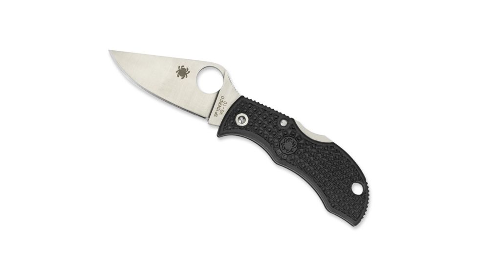 Spyderco Manbug FE Blade Folding Knife, 2in, VG-10, Clip Point Blade, FRN Black Handle, MBKP