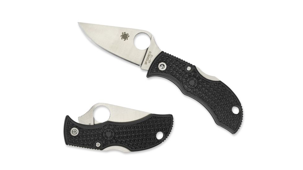 Spyderco Manbug FE Blade Folding Knife, 2in, VG-10, Clip Point Blade, FRN Black Handle, MBKP