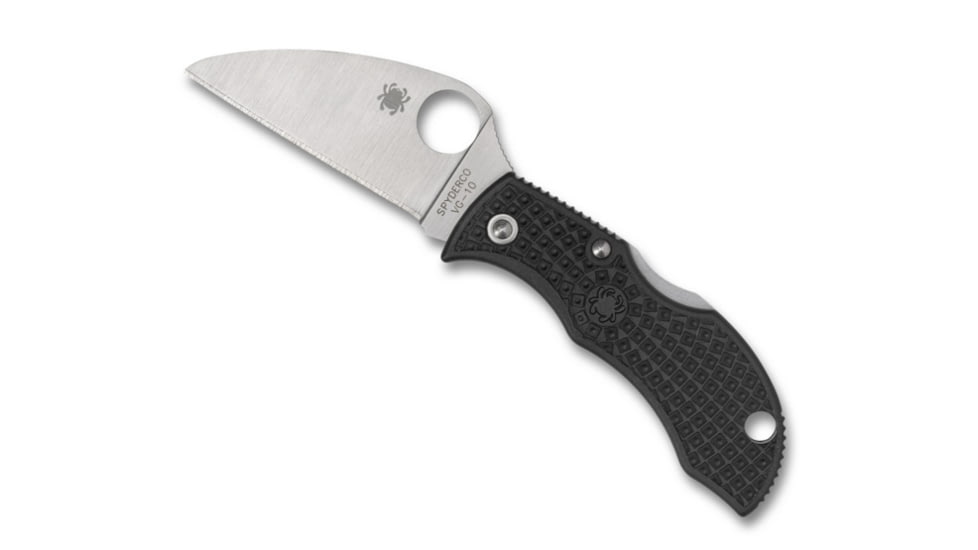 Spyderco Manbug Folding Knife, 1.97in, VG-10 Steel, Wharncliffe Blade, FRN Black Handle, MBKWP