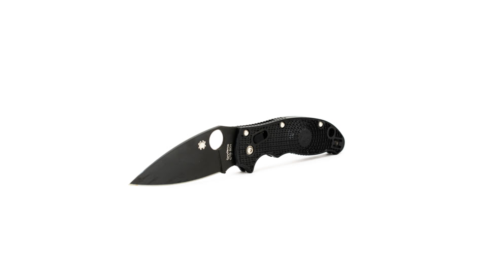 Spyderco Manix 2 Lightweight Plain Edge Folding Knife, FRCP Black, Black Blade C101PBBK2
