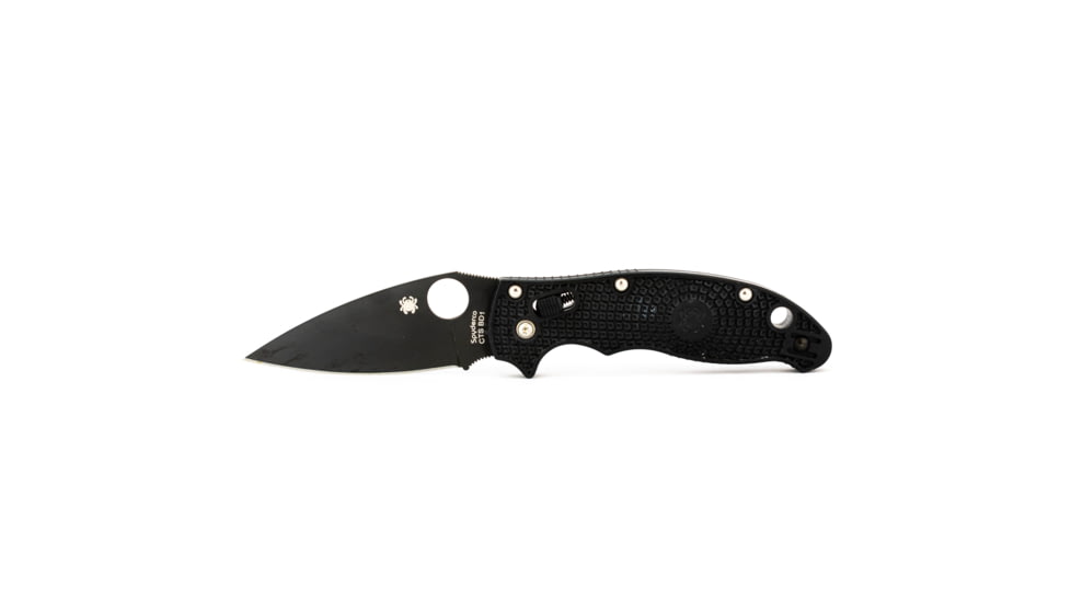 Spyderco Manix 2 Lightweight Plain Edge Folding Knife, FRCP Black, Black Blade C101PBBK2