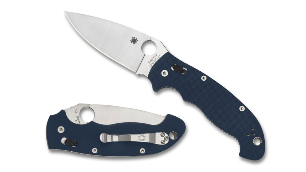 Spyderco Manix 2 XL Folding Knife, 3.86 in, CPM SPY27, Blue, G10, C95GPCBL2