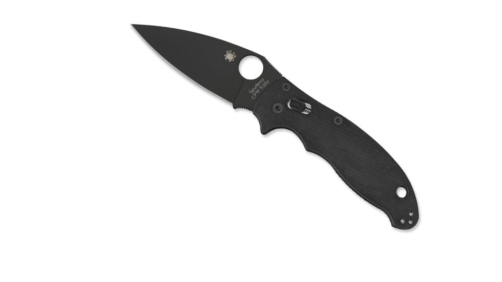 Spyderco Manix 2 Folding Knife, 3.37in, CTS BD1, Drop Point Blade, G-10, Black Handle, C101GPBBK2