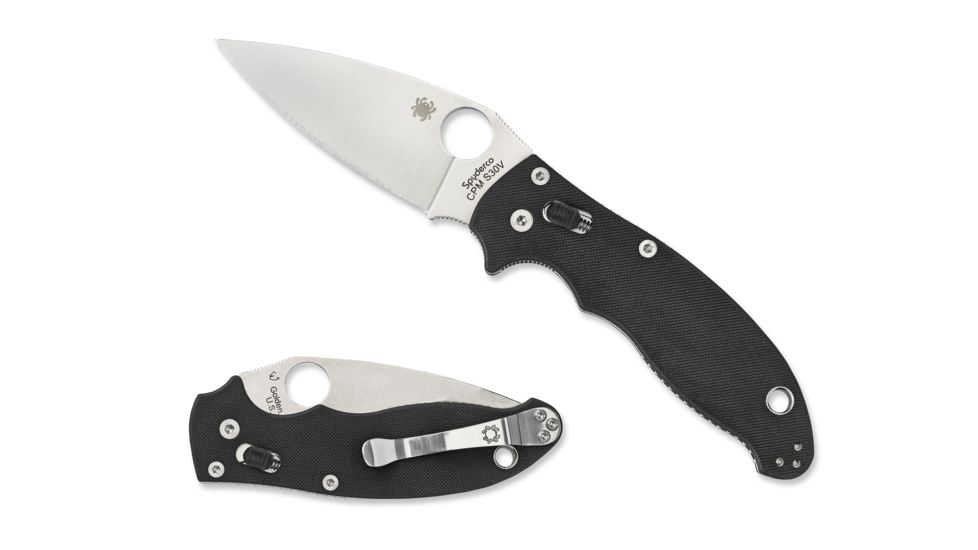 Spyderco Manix 2 Folding Knife, 3.37in, CPM S30V, Drop Point, FE Blade, G10 Black Handle, C101GP2