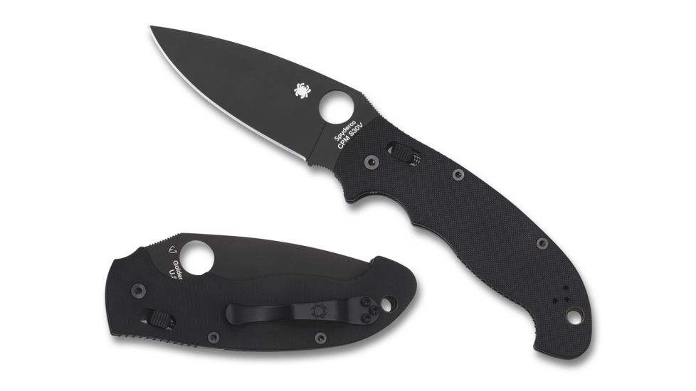 Spyderco Manix2 XL Black G-10 Black Blade PlainEdge C95GPBBK2