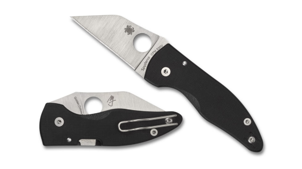 Spyderco Microjimbo Folding Knife, 2.45in, CPM-S30V Steel, Wharncliffe, G-10, Black Handle, C264GP