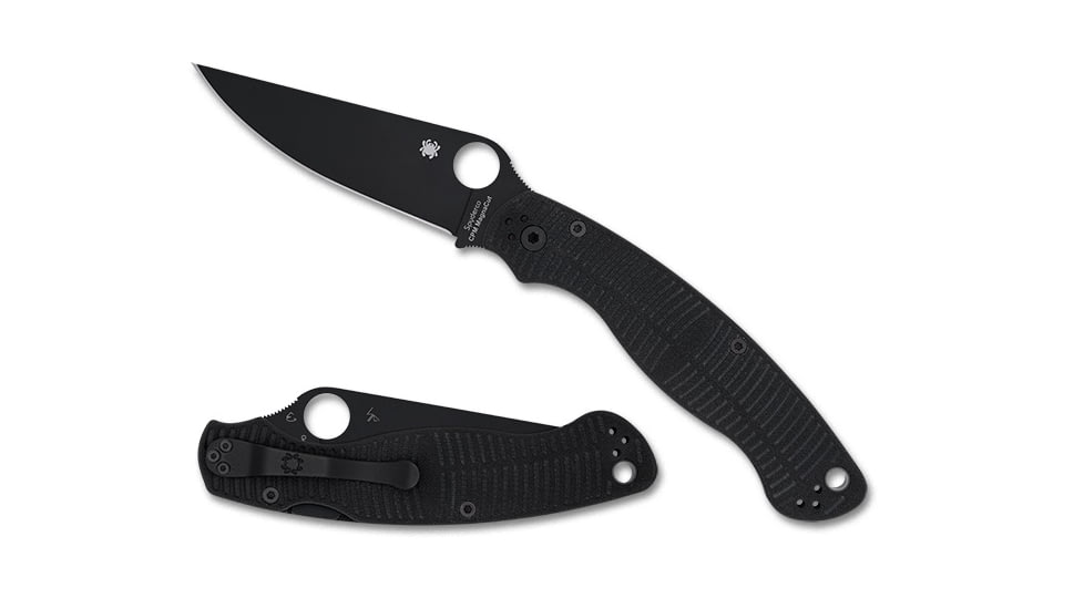 Spyderco Military 2 Folding Knives, 4in, CPM Magnacut, G-10, DLC, Black, 716104018840