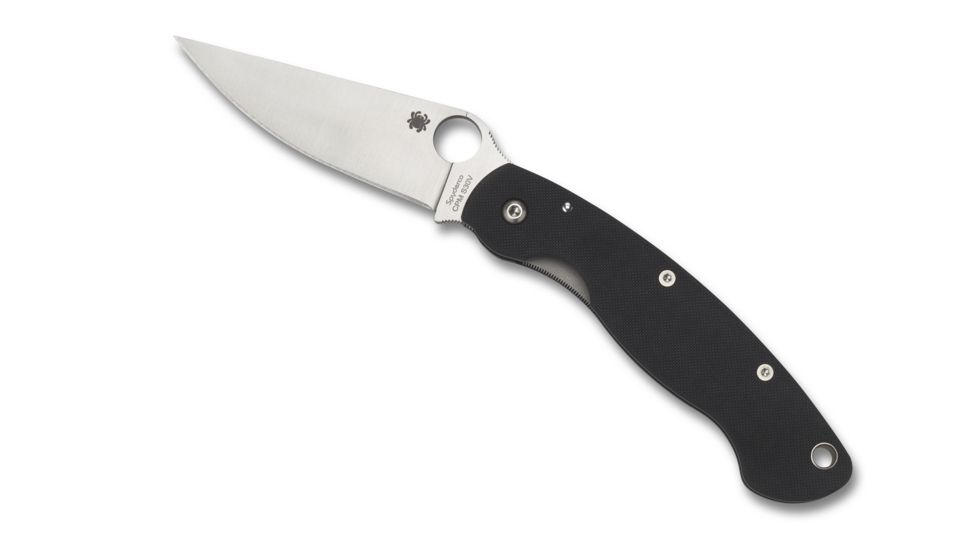 Spyderco Military Folding Knife, Black G-10 Handle, FE Blade, C36GPE