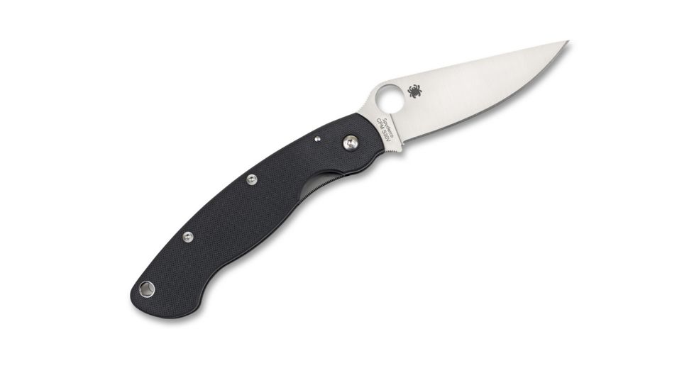 Spyderco Military Folding Knife, Black G-10 Handle, FE Blade, Left Handed, C36GPLE