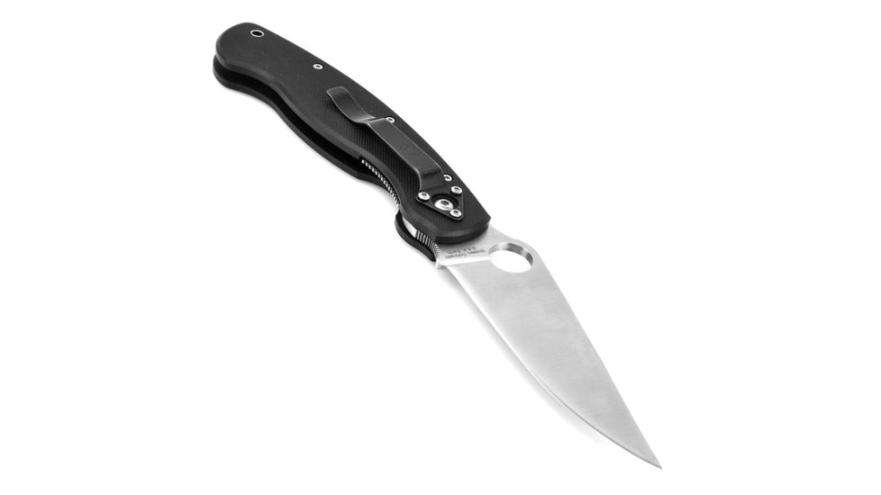 Spyderco Military Folding Knife, Black G-10 Steel Handle, FE Blade, C36GPE