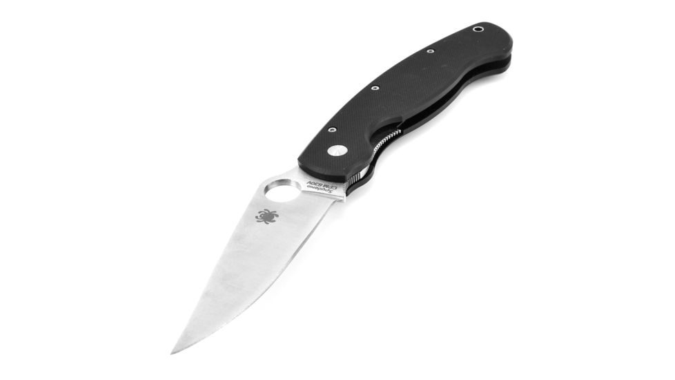 Spyderco Military Folding Knife, Black G-10 Steel Handle, FE Blade, C36GPE