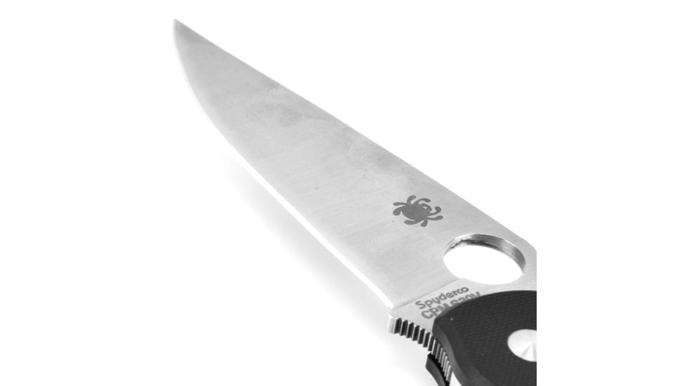 Spyderco Military Folding Knife, Black G-10 Steel Handle, FE Blade, C36GPE