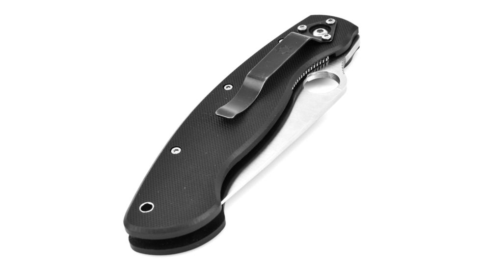 Spyderco Military Folding Knife, Black G-10 Steel Handle, FE Blade, C36GPE
