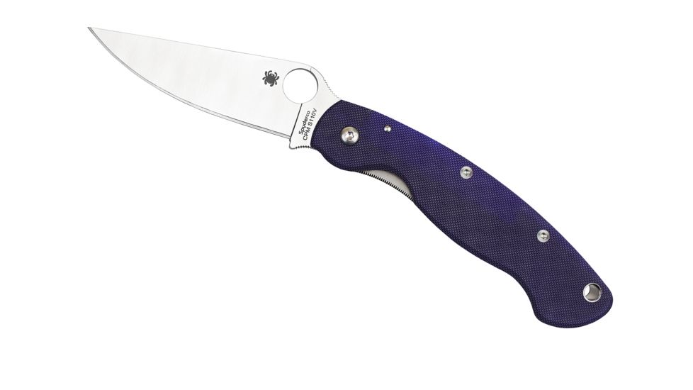 Spyderco Military Folding Knife, Blue/Purple, C36GPDBL