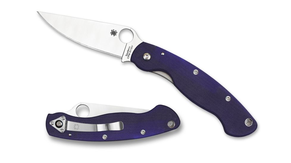 Spyderco Military Folding Knife, Blue/Purple, C36GPDBL