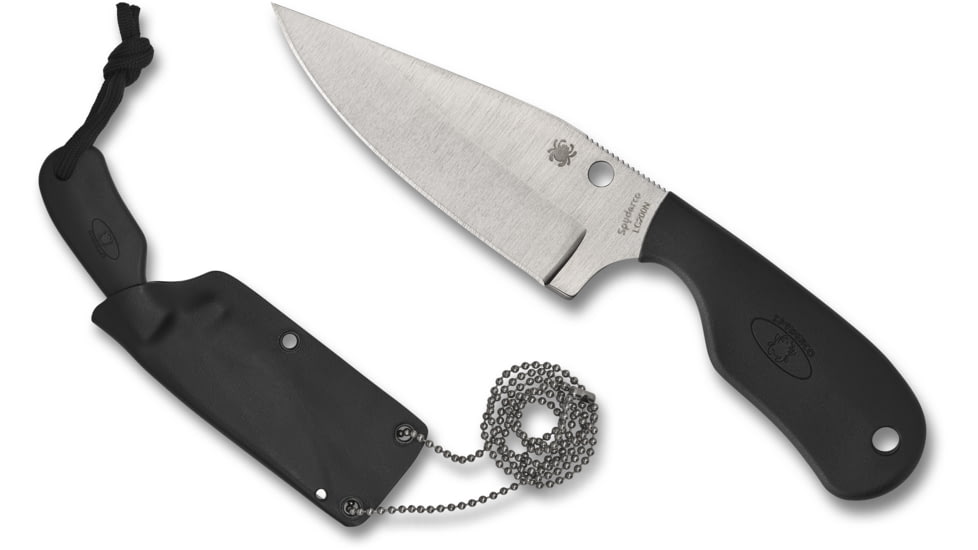 Spyderco Subway Bowie Knife by Fred Perrin, 2.80in, LC200N Steel, Satin Plain Blade, Black FRN Handle, FB48PBK