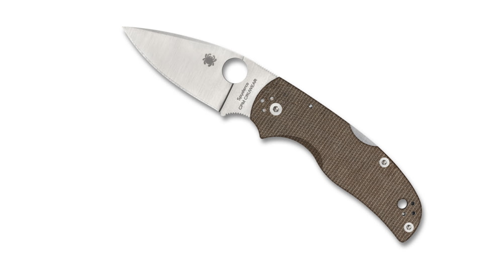 Spyderco Native 5 Folding Knife, 2.95 in, CPM CRU-WEAR Steel, Brown, Micarta, C41MPCW5