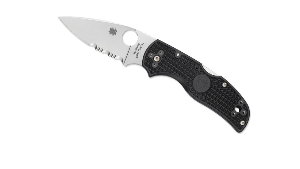 Spyderco Native 5 Lightweight Folding Knife, 2.95in, CPM S30V, Drop Point, Combination Edge, FRN Black Handle, C41PSBK5