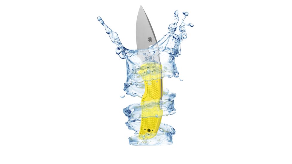 Spyderco Native 5 Lightweight Folding Knife, 2.95in, CPM MagnaCut, Drop Point Blade, PlainEdge, FRN Yellow Handle, C41PYL5