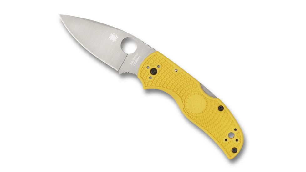Spyderco Native 5 Lightweight Folding Knife, 2.95in, CPM MagnaCut, Drop Point Blade, PlainEdge, FRN Yellow Handle, C41PYL5