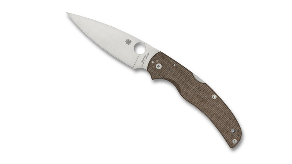Spyderco Native Chief Folding Knife, 4.09 in, CPM CRU-WEAR Steel, Brown, Micarta, C244MPCW