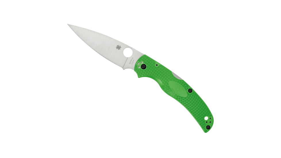 Spyderco Native Chief Salt Lightweight Folding Knife, 4.02in, LC200N, Leaf Blade, FRN Green and Silver Handle, C244PGR
