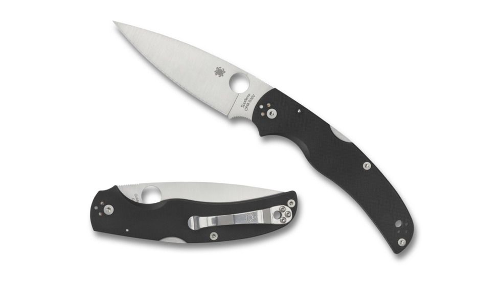 Spyderco Native Chief Folding Knife, 4.09in, CPM S30V, Leaf Blade, Plain Edge, G-10, Black Handle, C244GP