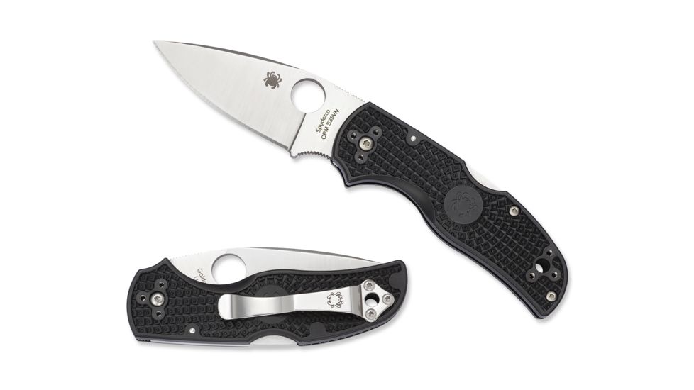 Spyderco Native 5 Lightweight Folding Knife, 2.95in, CPM S30V, Drop Point Blade, PlainEdge, FRN Black Handle, C41PBK5