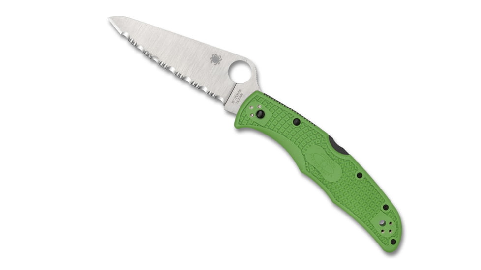 Spyderco Pacific Salt 2 Folding Knife, 3.78in, H-1, FRN, Spyder, Green, C91FSGR2