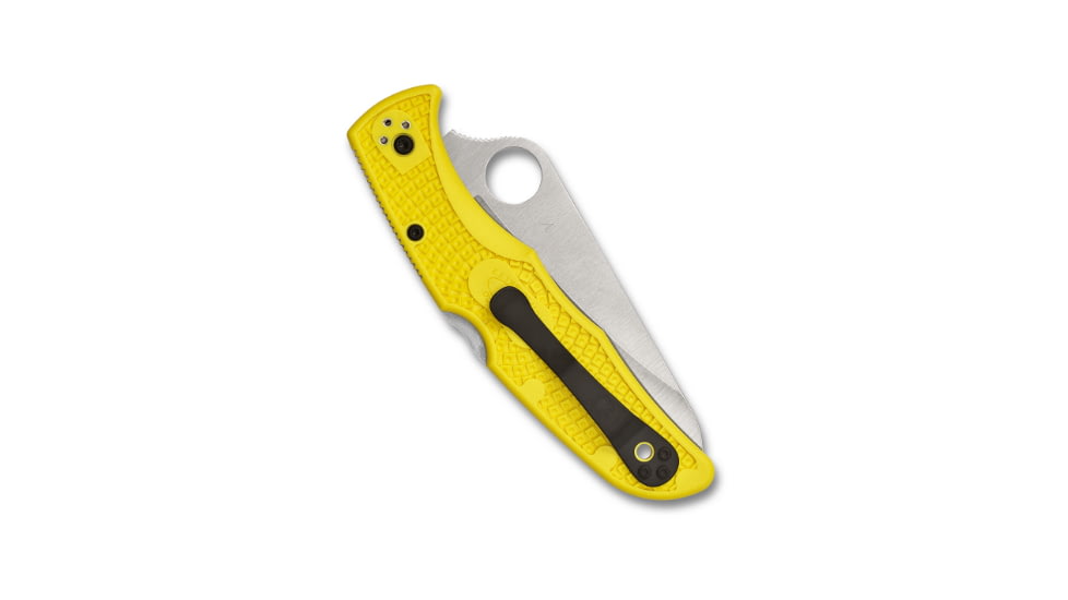 Spyderco Pacific Salt 2 Folding Knife, 3.78in, H-2 Steel, Drop Point Blade, Fully Serrated, FRN Yellow Handle, C91SYL2