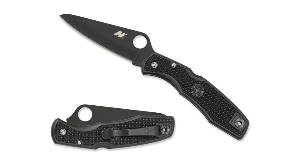 Spyderco Pacific Salt Black FRN Handle, H-1 Black Blade FE Blade Fold Knife C91PBBK