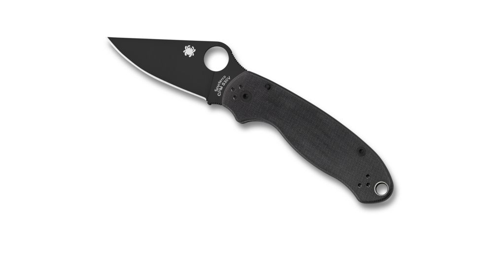 Spyderco Para 3 Folding Knife, 2.95in, CPM S45VN, Clip Point Blade, Plain Edge, G-10, Black Handle, C223GPBK