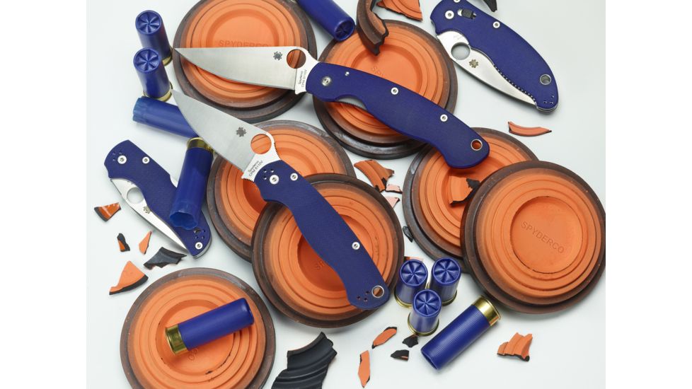 Spyderco Para 3 Folding Knife, 2.95in, CPM S110V, Clip Point Blade, Satin Finish, Plain Edge, G-10, Dark Blue Handle, C223GPDBL