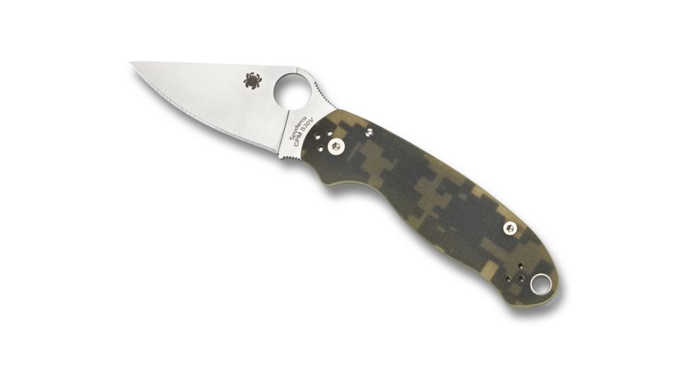 Spyderco Para 3 Folding Knife, PlainEdge, 2.95in, CPM S45VN, Clip Point Blade, G-10, Digital Camo Handle, C223GPCMO