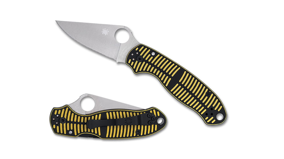 Spyderco Para 3 Folding Knives, 2.93in, CPM Magnacut, G-10, Satin, Yellow/Black, 716104018734