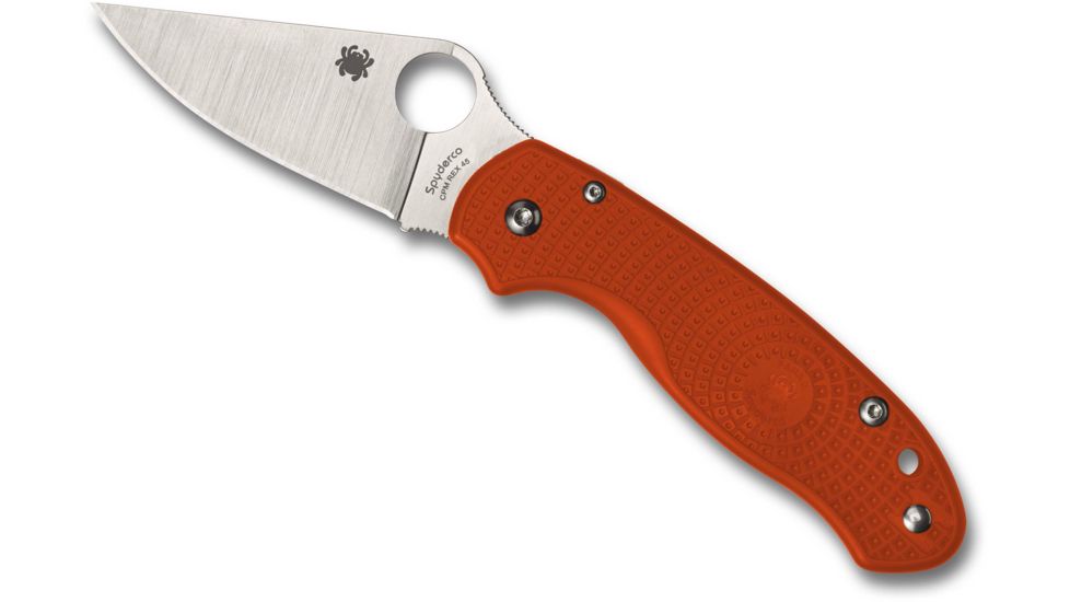 Spyderco Para 3 Lightweight Sprint Run Folding Knife, 2.95in, CPM REX 45, Drop Point Blade, FRN Burnt Orange Handle, C223PBORE