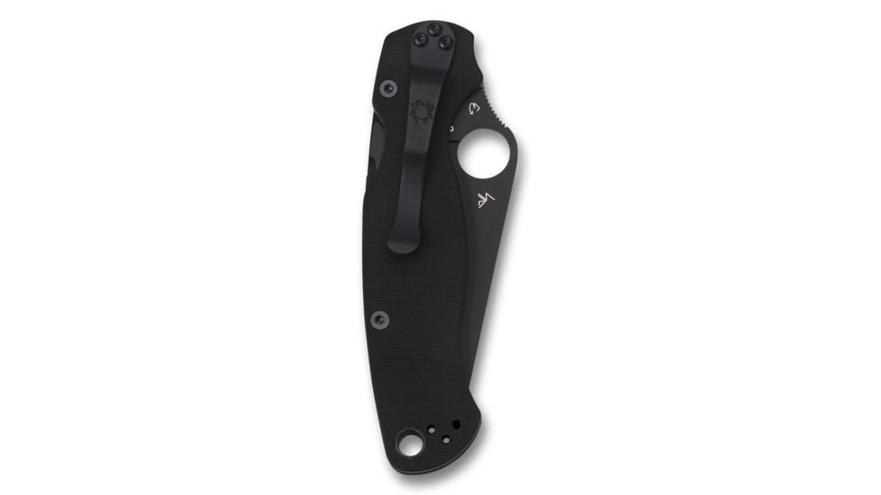 Spyderco ParaMilitary 2 Folding Knife, 3.45 in, CPM S45VN, Black, G-10 Handle, PlainEdge Black Blade, C81GPBK2