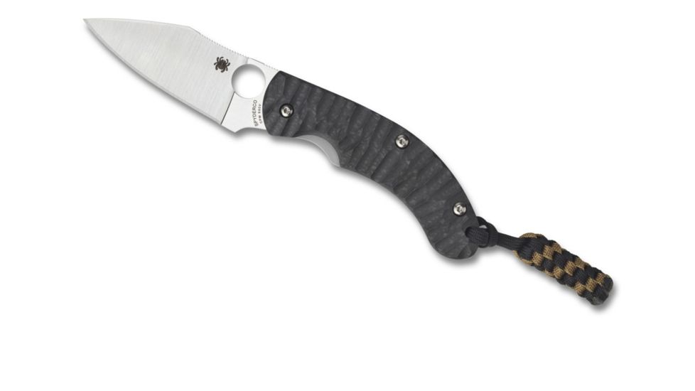 Spyderco Perrin PPT 7.38in PlainEdge Folding Knife, Carbon Fiber, Black C135CFP