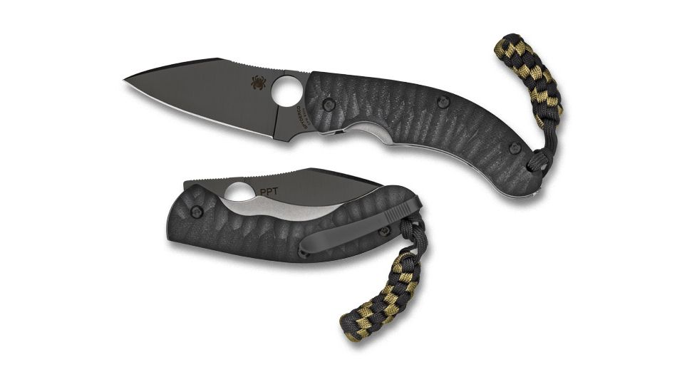 Spyderco Perrin PPT Black Blade Plain Edge Knife C135GBBKP