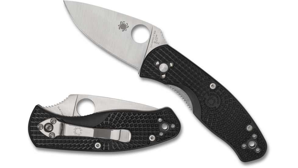 Spyderco Persistence Lightweight Folding Knife, 2.75in, 8Cr13MoV Steel, PlainEdge, Drop Point Blade, FRN Black Handle, C136PBK