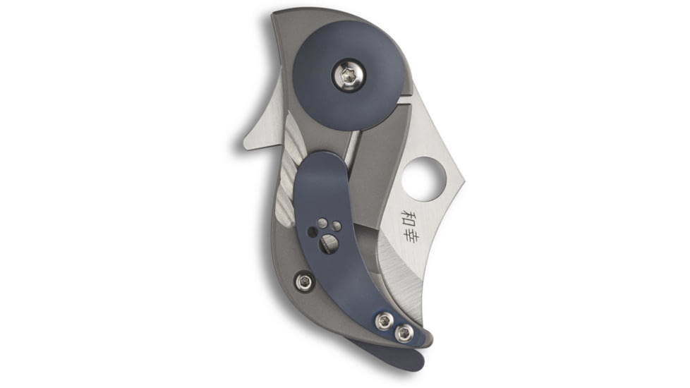 Spyderco Pochi Folding Knife, 1.56in, CPM S45VN Steel, Clip point Blade, Beadblasted Handle, Designed by Kazuyuki Sakurai, Titanium, C256TIP