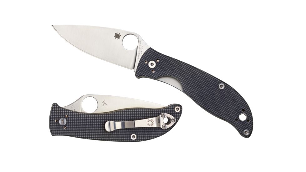 Spyderco Polestar Folding Knife, 3.31in, CTS BD1, Drop Point Blade, G-10 Gray Handle, C220GPGY