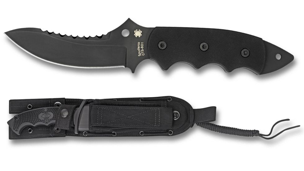 Spyderco Pygmy Warrior G-10 Black Blade PlainEdge &amp; SpyderEdge FB29GPSBBK