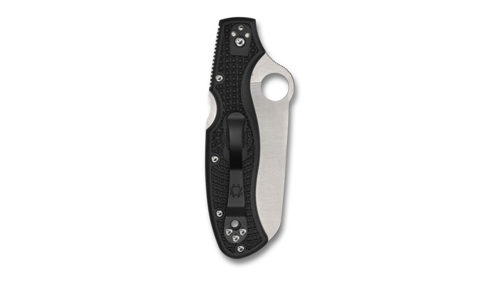 Spyderco Rescue 3 Lightweight Thin Blue Line Folding Knife, 3.57in, VG-10, Serrated Sheepsfoot Blade, FRN Black Handle, C14FSBKBL3