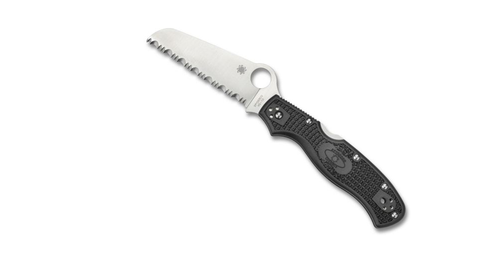 Spyderco Rescue 3 SpyderEdge Folding Knife, 3.58in, VG-10, Sheepsfoot Blade, FRN Black Handle, C14SBK3
