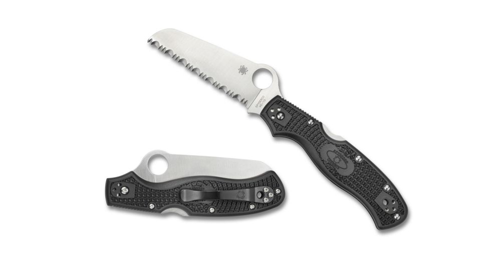 Spyderco Rescue 3 SpyderEdge Folding Knife, 3.58in, VG-10, Sheepsfoot Blade, FRN Black Handle, C14SBK3