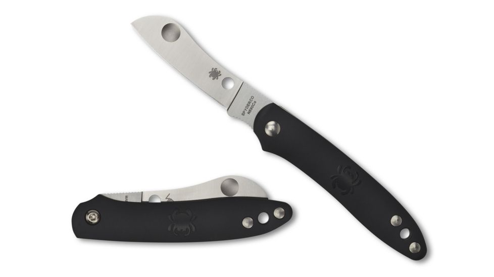 Spyderco Roadie Folding Knife, 2.09in, N690Co, Wharncliffe Blade, Plain Edge, FRN Black Handle, C189PBK