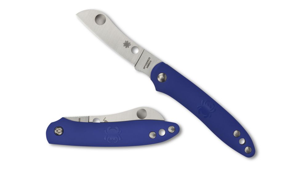 Spyderco Roadie Folding Knife, 2.09in, N690Co, Wharncliffe Blade, Plain Edge, FRN Blue Handle, C189PBL